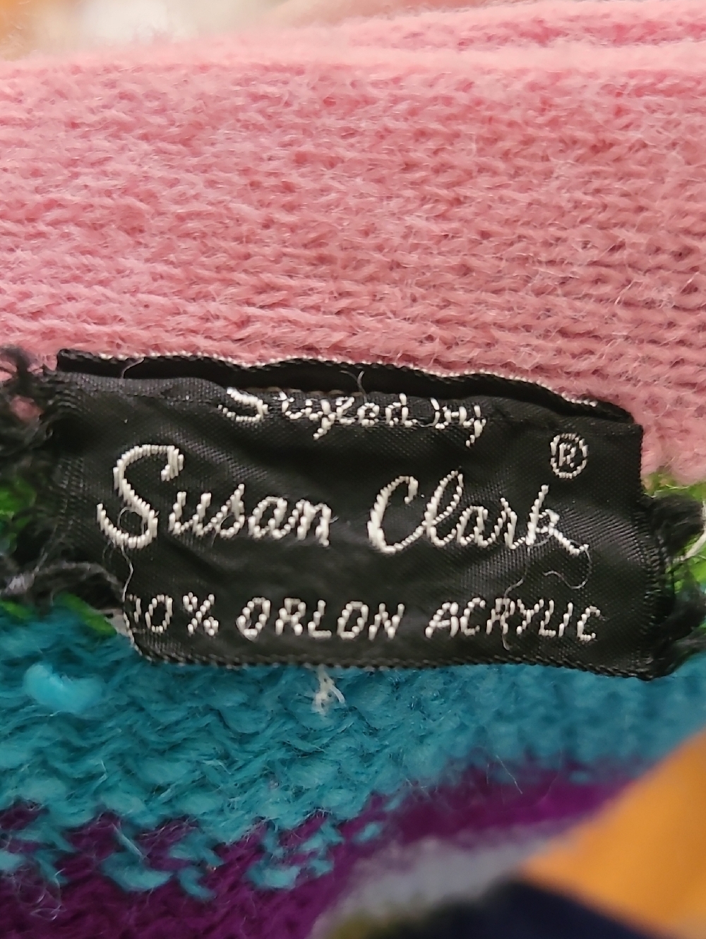 1960s Rainbow Stripe Cardigan By SUSAN CLARK - Picture 7 of 7